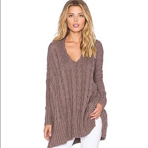 NWT Free People Easy Cable V Neck Sweater